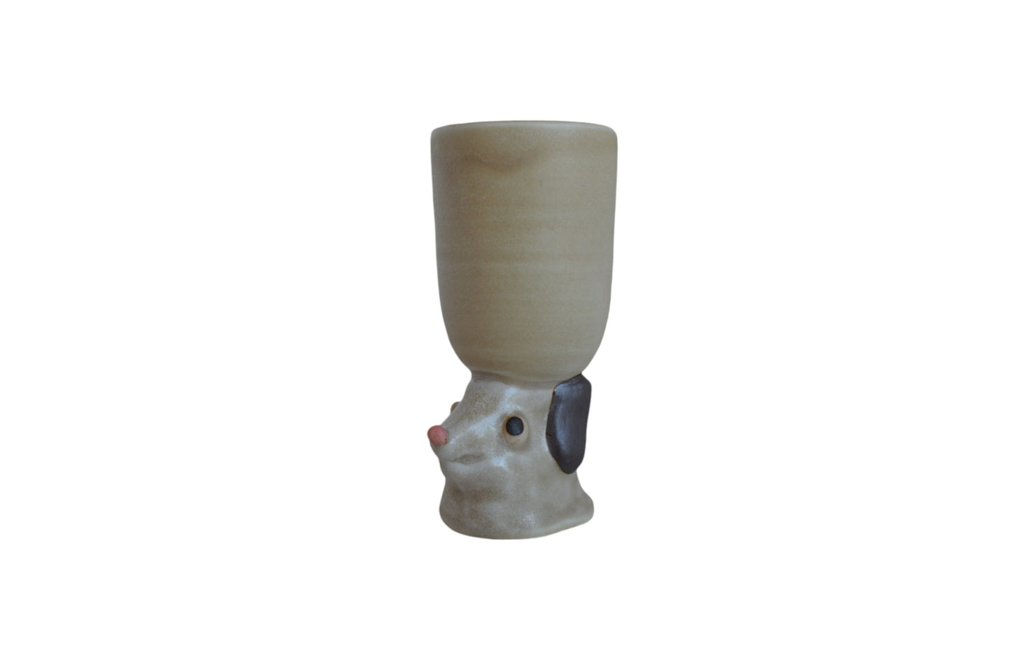 Dog Cup Sculpture~ Oatmeal