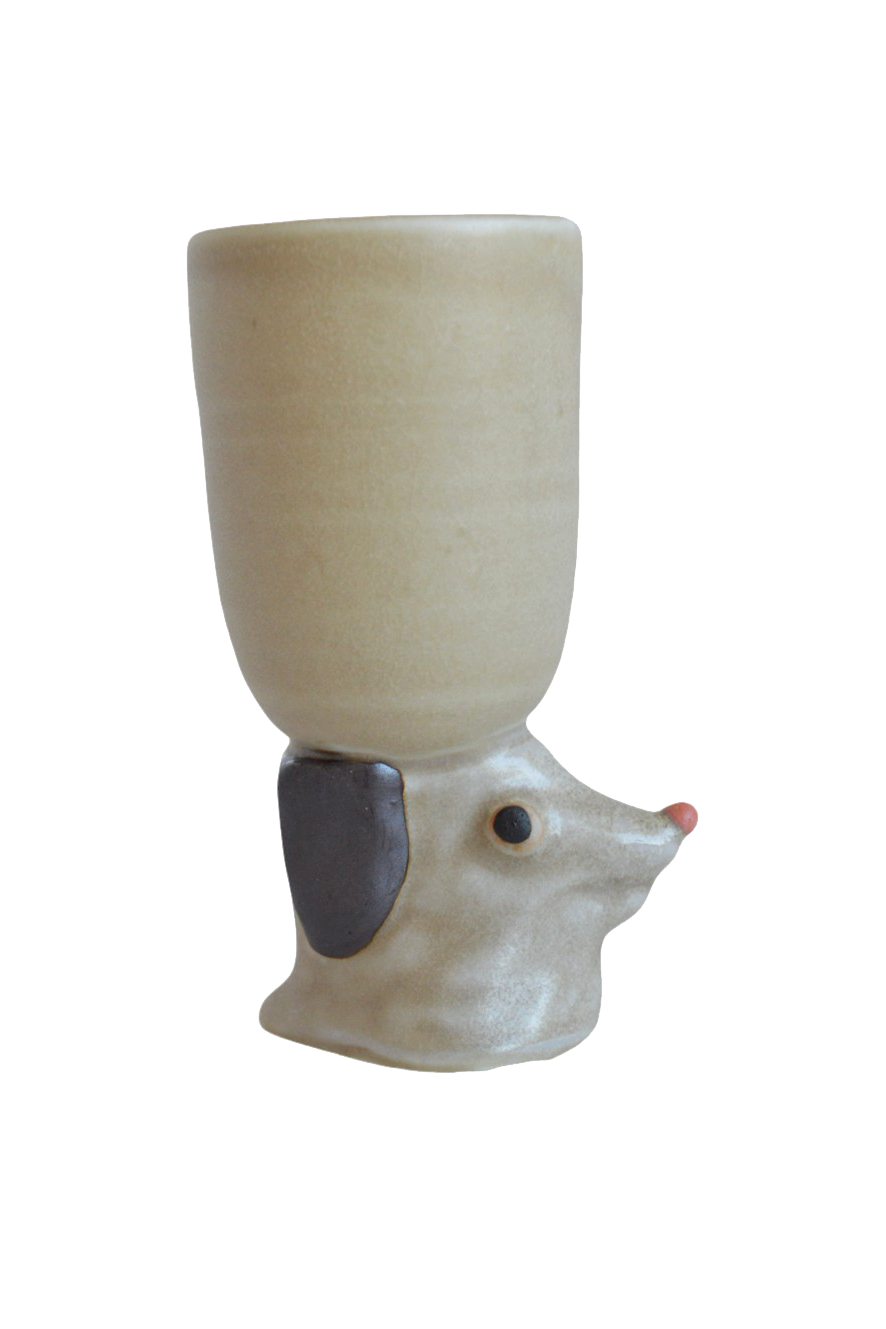 Dog Cup Sculpture~ Oatmeal