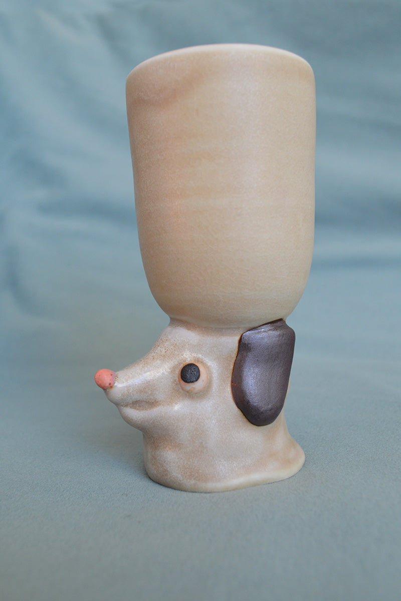 Dog Cup Sculpture~ Oatmeal