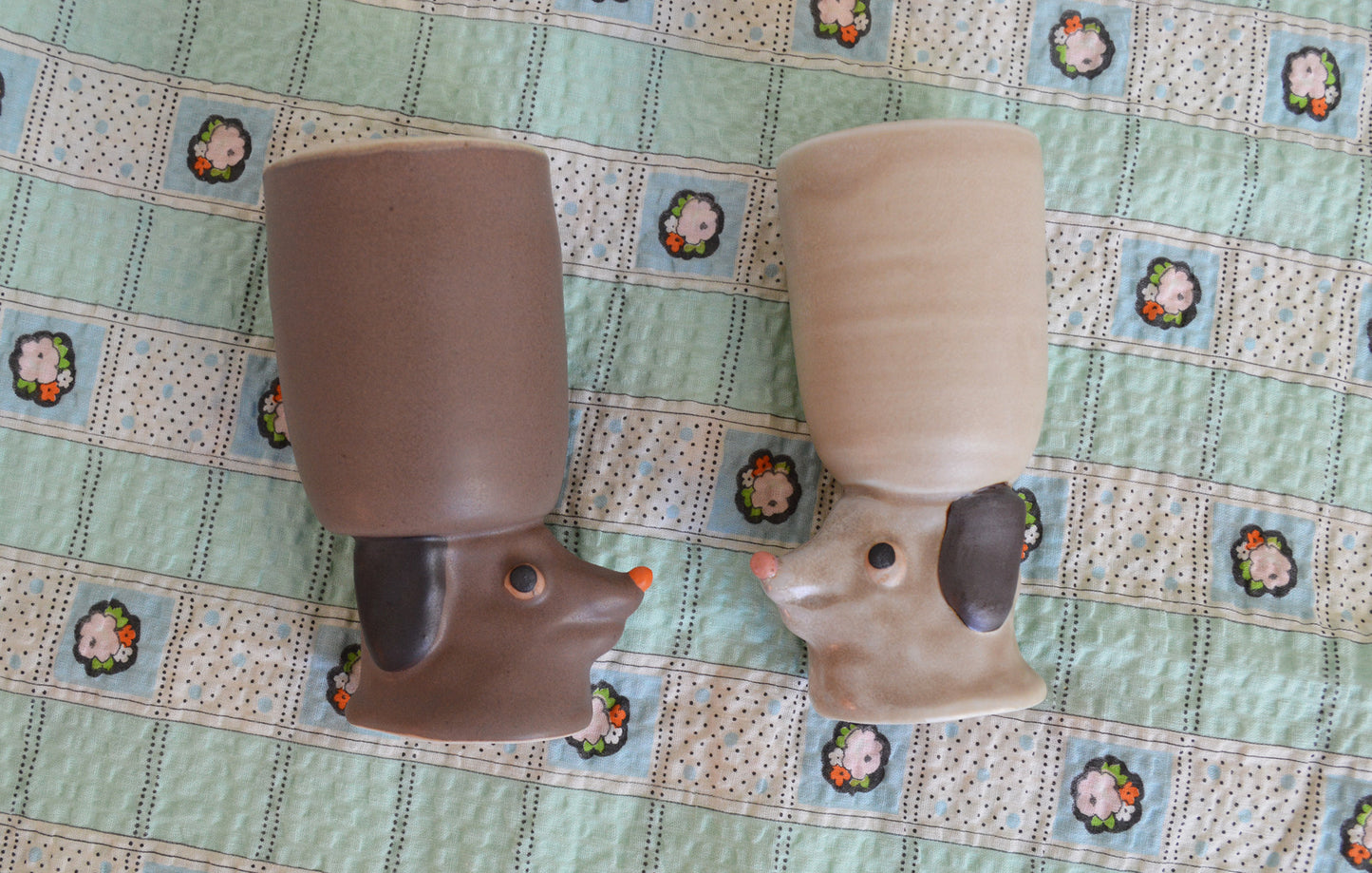 Dog Cup Sculpture~ Oatmeal