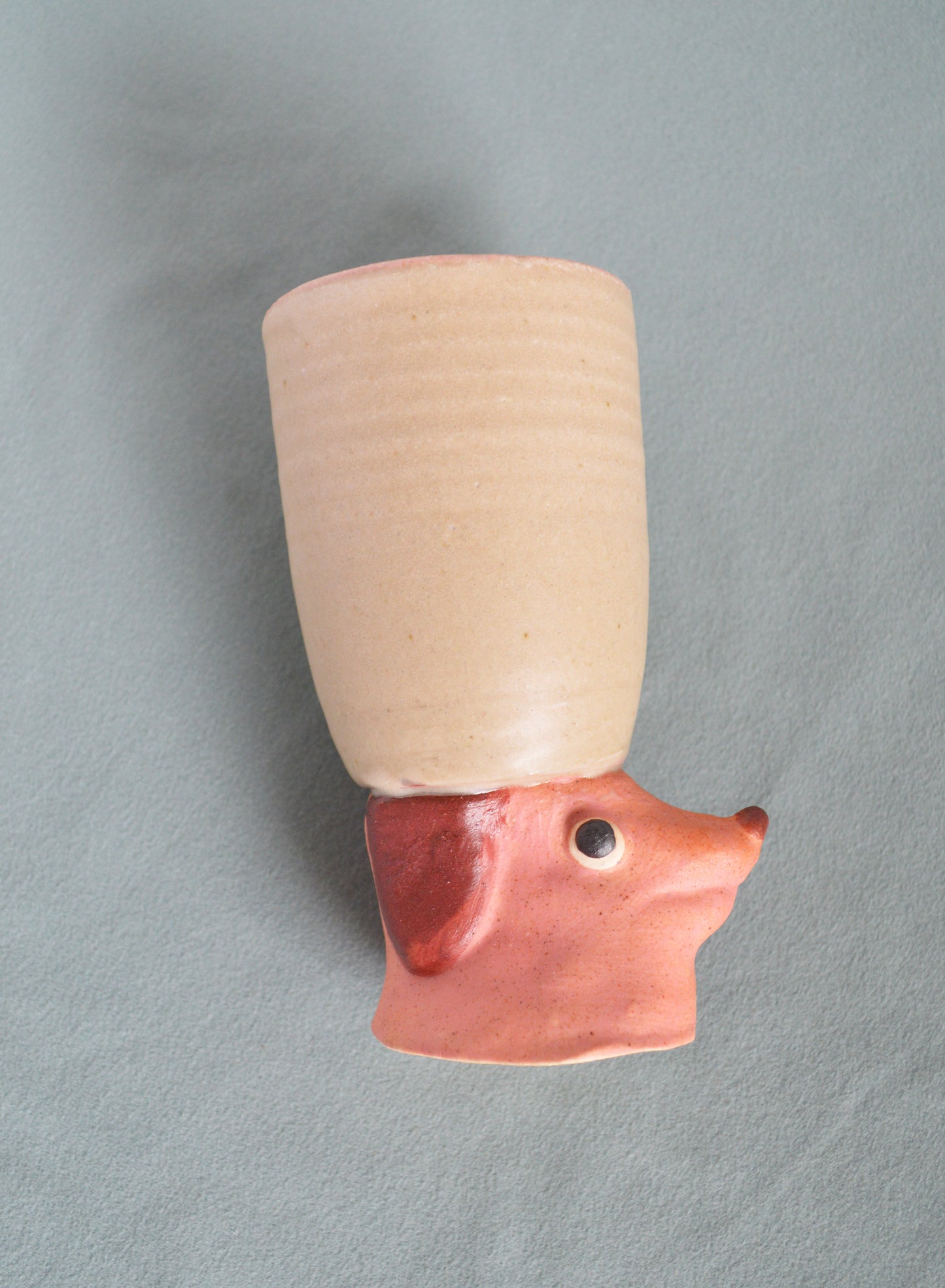 Dog Cup Sculpture~ Pink Oatmeal